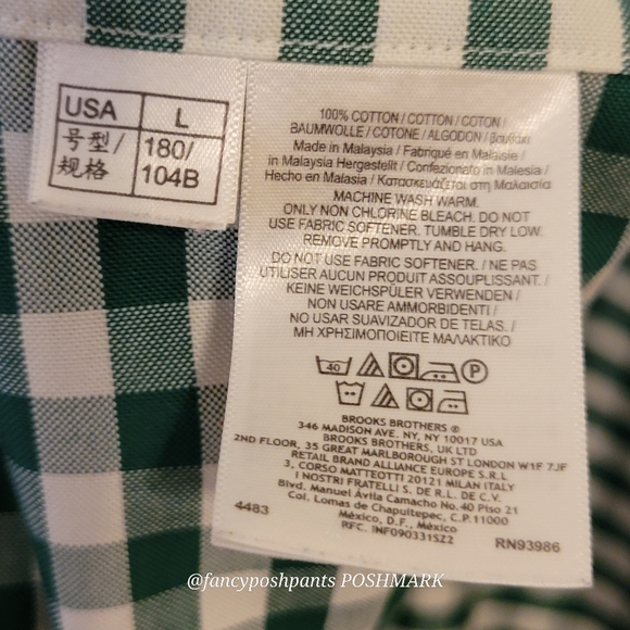 BROOKS BROTHERS like new! special detail check cuff 100% supima cotton no iron - Picture 6 of 17